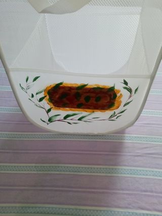 Cesto porta giochi bianco con disegno