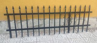 Valla hierro forjado+puerta peatonal+puertas garaj