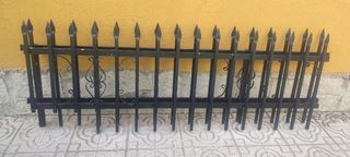 Valla hierro forjado+puerta peatonal+puertas garaj