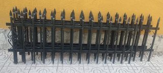 Valla hierro forjado+puerta peatonal+puertas garaj