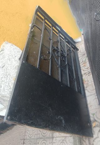 Valla hierro forjado+puerta peatonal+puertas garaj