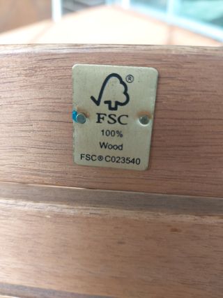 Conjunto Muebles Jardín Madera y Tela