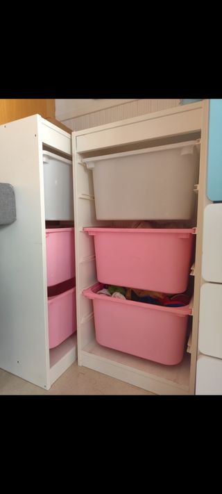 2 Muebles Cajonera IKEA Blanco y Rosa