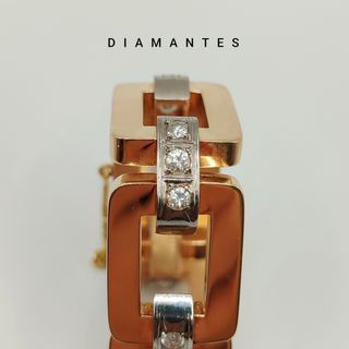 00347 PULSERA CON DIAMANTES DE ORO ROSA DE 18K 