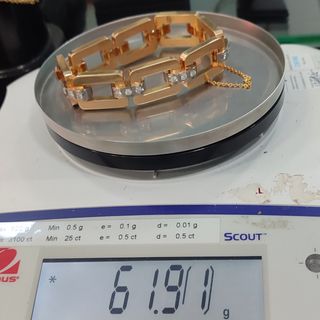 00347 PULSERA CON DIAMANTES DE ORO ROSA DE 18K 