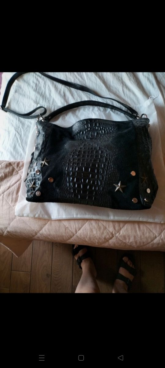 Borsa Stefano Ghilardi vera pelle nera