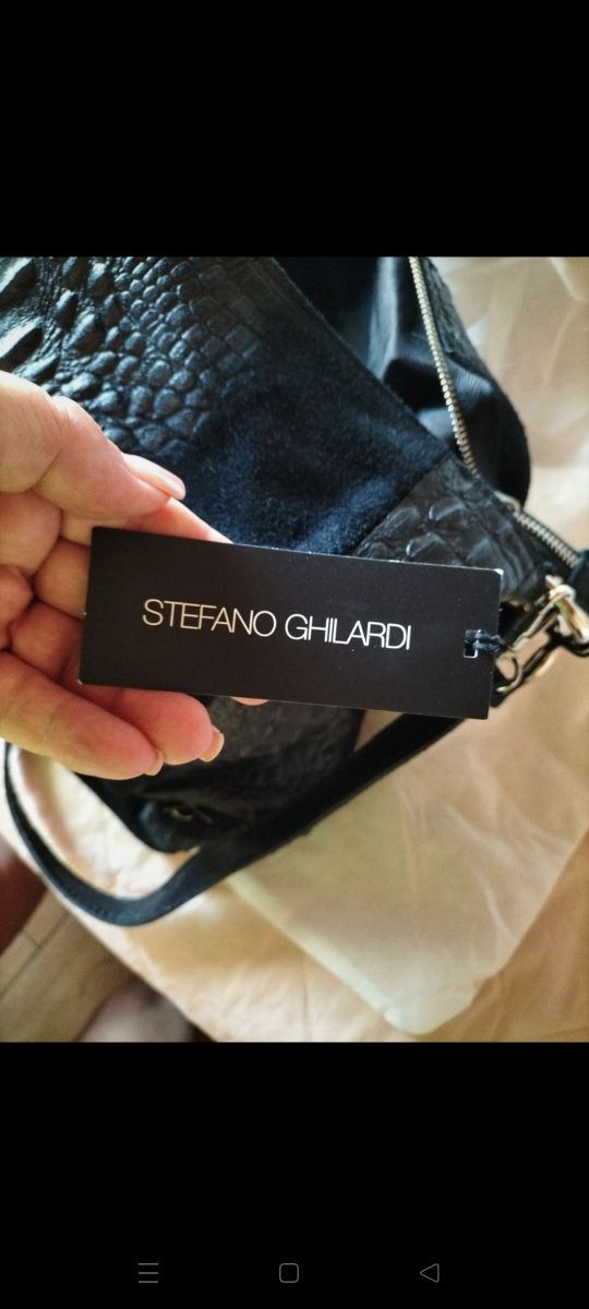 Borsa Stefano Ghilardi vera pelle nera