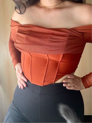 Top corsé Manga Larga