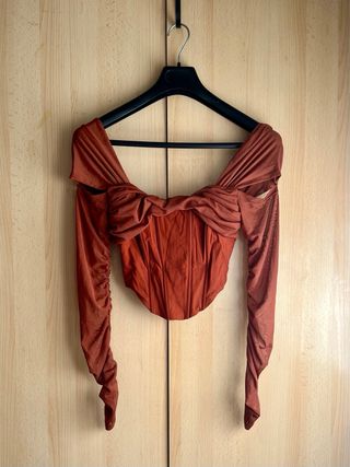 Top corsé Manga Larga