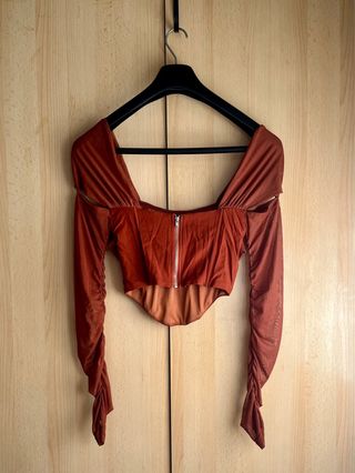 Top corsé Manga Larga