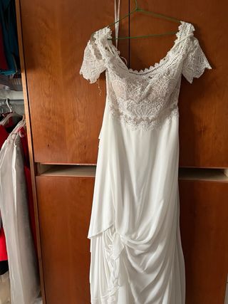 Vestido de Novia Blanco Encaje. Marca Nicole. 