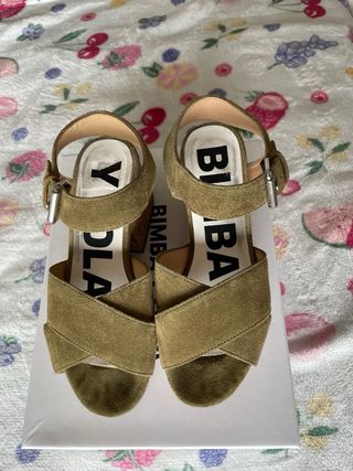 Sandalias Bimba y Lola Tacon Verde Talla 37