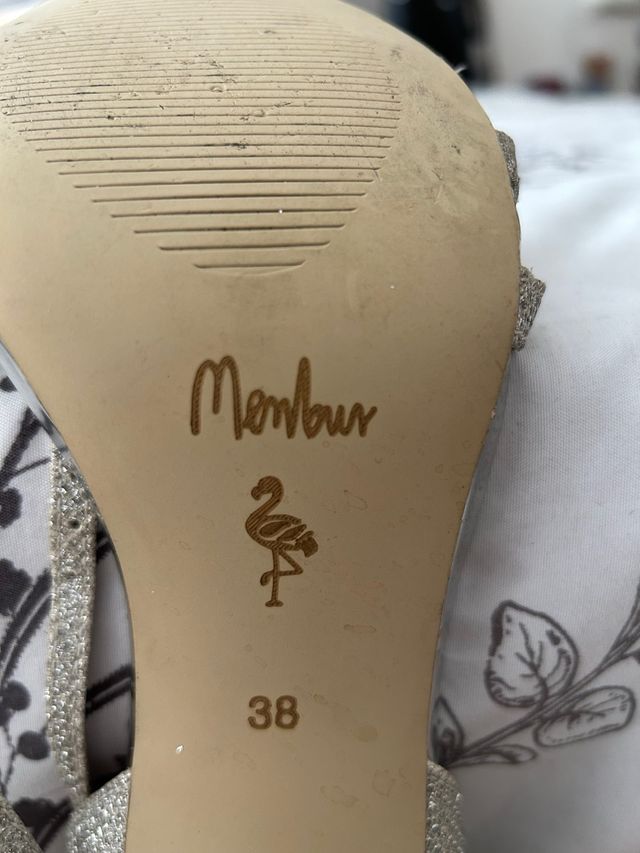 Tacones Plata Menbur Brillantes