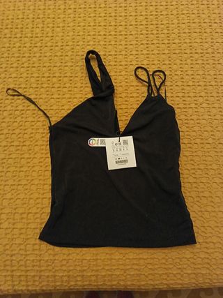 Top Tirantes Zara Negro Talla S