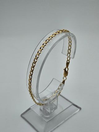 Pulsera de Oro 18K, Cubana, Barbada, 5,7gr, 20cm