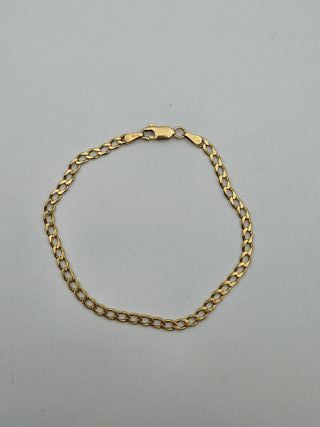 Pulsera de Oro 18K, Cubana, Barbada, 5,7gr, 20cm