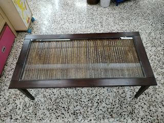 MESA AUXILIAR CRISTAL Y BAMBÚ