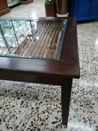 MESA AUXILIAR CRISTAL Y BAMBÚ