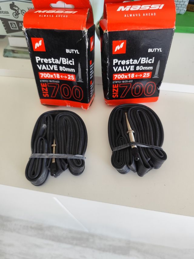 Cámaras de Bici Massi 700x18-25 Válvula 80mm