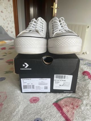 Converse Chuck Taylor All Star Lift Piel Blancas