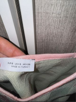 Top Zara Cuadros Verde y Rosa