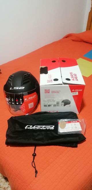 Casco Jet LS2 Talla S Negro Mate en su caja