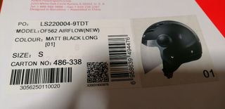 Casco Jet LS2 Talla S Negro Mate en su caja