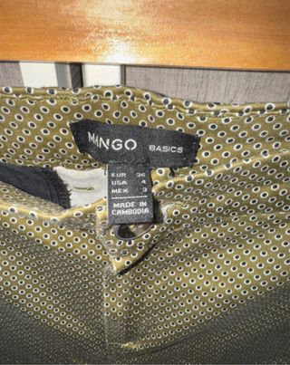 Pantalón Mango Mujer Verde Oliva