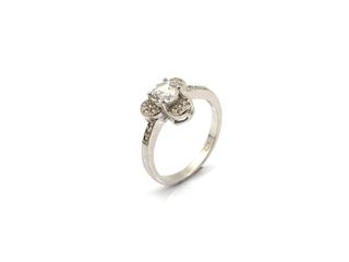 sortija plata 925mm con piedra con circonita t. 9 (15,6 mm)