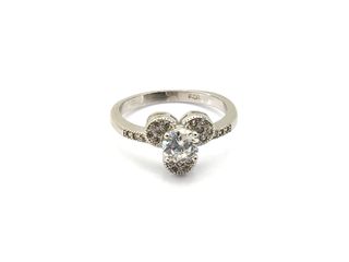 sortija plata 925mm con piedra con circonita t. 9 (15,6 mm)