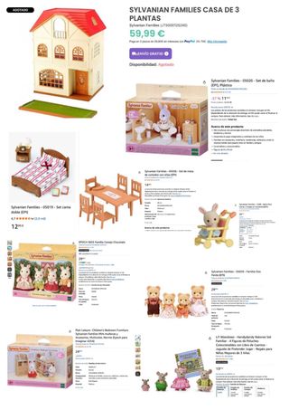 Casa Sylvanian Families con muebles y 3 familias