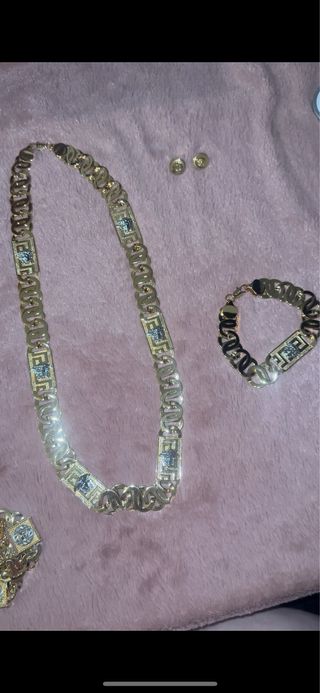 Conjunto de joyería de oro laminado 14 k