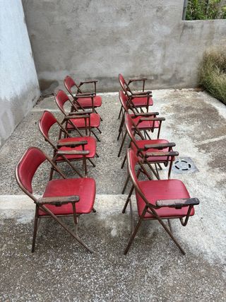 Sillas Plegables Antiguas Rojas