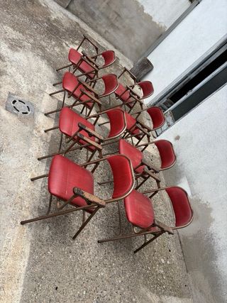 Sillas Plegables Antiguas Rojas