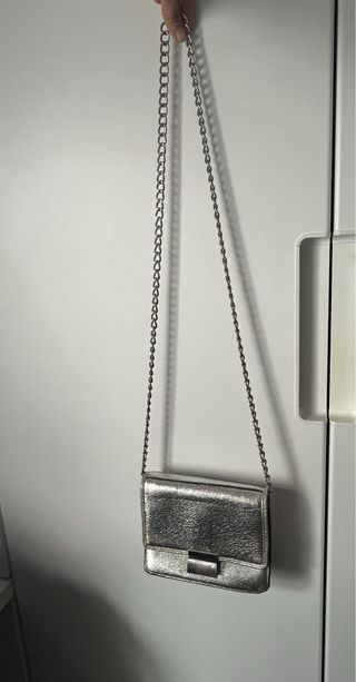 Mini bolso plateado