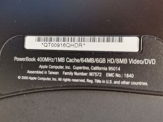 Powerbook Pismo G3 400Mhz/1MB
