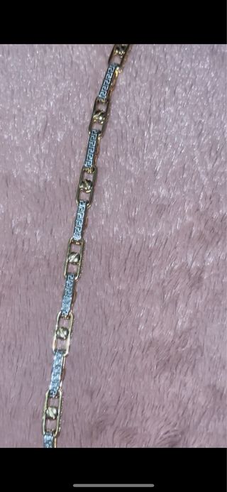 Conjunto de cadena y pulsera oro laminado 14k