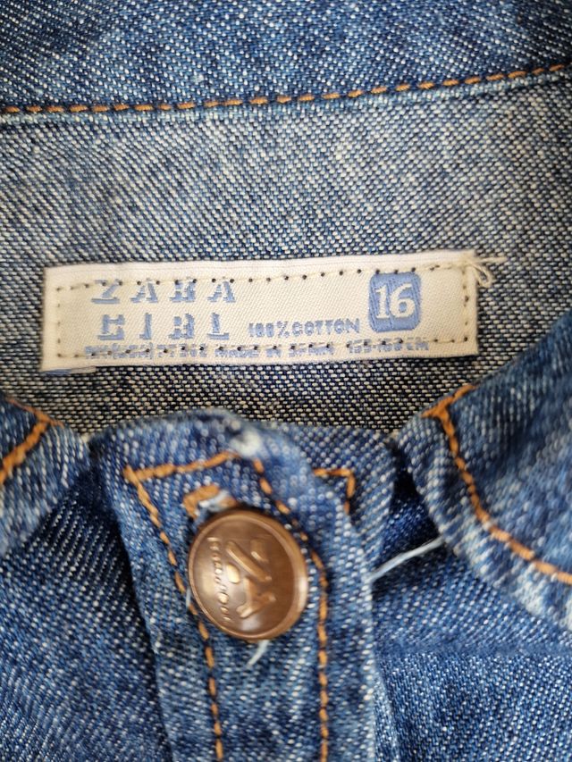 Vestido Vaquero Zara Girl Talla 16