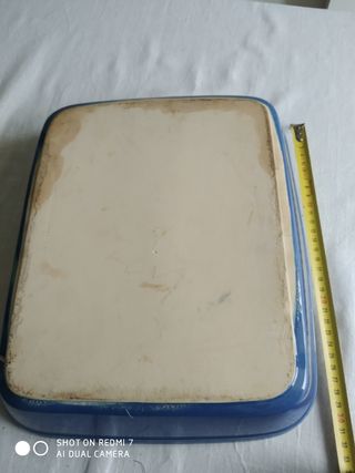 Bandeja Horno Cerámica Azul y Blanca 34x29x6cm