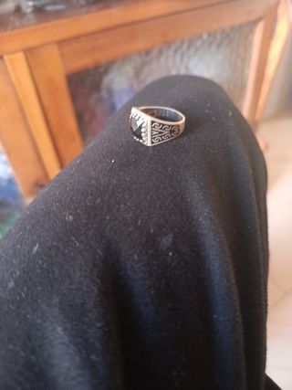 Anillo Plata 925 Hombre Negro
