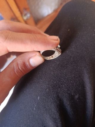 Anillo Plata 925 Hombre Negro