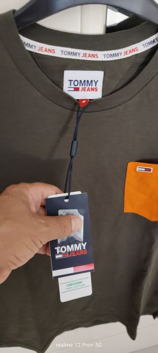 Camiseta Tommy Hilfiger Talla M/L Verde militar Na