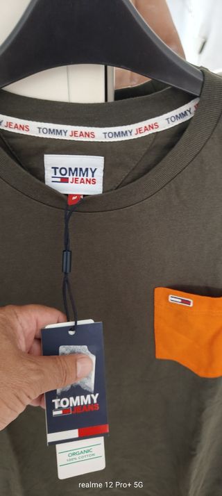 Camiseta Tommy Hilfiger Talla M/L Verde militar Na