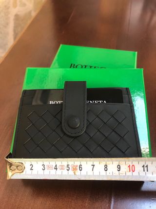 Tarjetero Bottega Veneta Negro Piel Trenzada