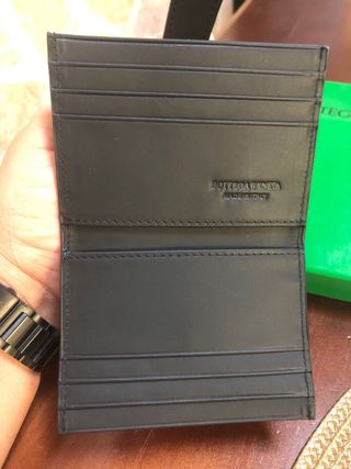 Tarjetero Bottega Veneta Negro Piel Trenzada