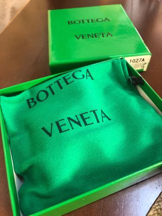 Tarjetero Bottega Veneta Negro Piel Trenzada
