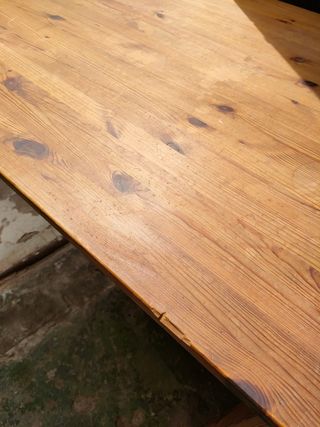 Mesa de comedor de pino rectangular