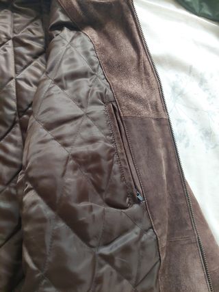 Chaqueta Bomber Ante Marrón Hombre