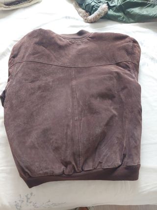 Chaqueta Bomber Ante Marrón Hombre