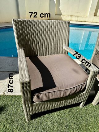 Sofá y Silla de Jardín Ratán